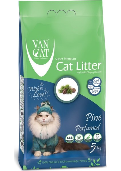 Van Cat Vancat Çam Kokulu Ince Taneli Kedi Kumu 5 kg