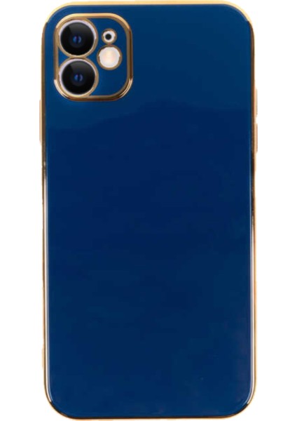 Apple iPhone 11 Kapak Kamera Korumalı Lazer Kesim Lüx Silikon Kılıf - Lacivert
