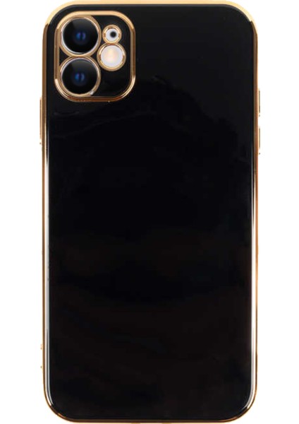 Apple iPhone 11 Kapak Kamera Korumalı Lazer Kesim Lüx Silikon Kılıf -Siyah