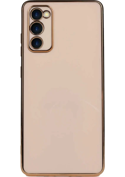 Kzy Samsung Galaxy A03S Kapak Kamera Korumalı Lazer Kesim Lüx Silikon Kılıf - Rose Gold