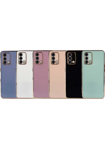 Oppo A74 4g ile Uyumlu Kapak Kamera Korumalı Lazer Kesim Lüx Silikon ile Uyumlu Kılıf - Siyah