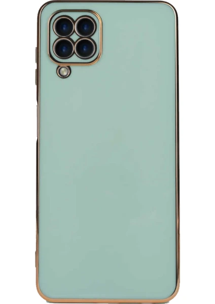 Case World Samsung Galaxy M22 Kapak Kamera Korumalı Lazer Kesim Lüx Silikon Kılıf - Turkuaz