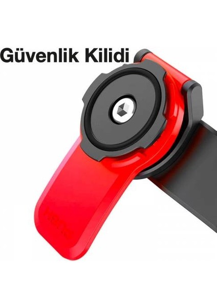 Motosiklet, Bisiklet, Scooter Için Gidon Telefon Tutucu, Güvenlik Kilitli Telefon Tutucu