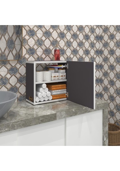 Kenzlife banyo ecza dolabı susanin gri 39*39*20 mutfak komodin (m) kapaklı arkalıksız fiyatları