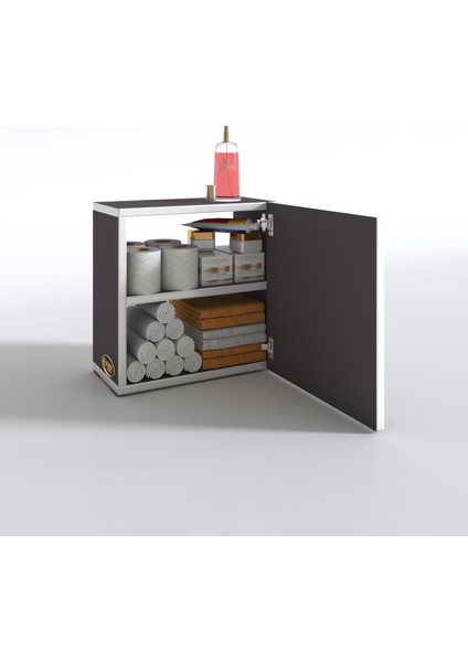Kenzlife banyo ecza dolabı susanin gri 39*39*20 mutfak komodin (m) kapaklı arkalıksız modelleri