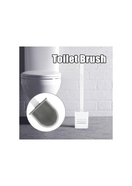 Silikon Tuvalet Fırçası Wc Temizleyici Tuvalet Fırçası Tutucu Düz Kafa ile Esnek Yumuşak Kıllar Fırça Banyo Aksesuar Gap Temizlik | Tuvalet Fırçası Tutucular (Yurt Dışından)