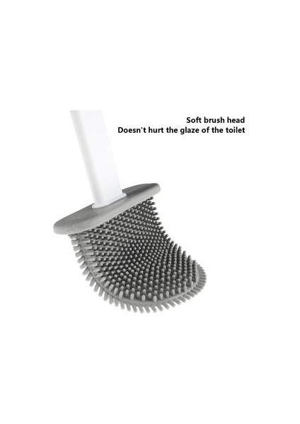 Silikon Tuvalet Fırçası Wc Temizleyici Tuvalet Fırçası Tutucu Düz Kafa ile Esnek Yumuşak Kıllar Fırça Banyo Aksesuar Gap Temizlik | Tuvalet Fırçası Tutucular (Yurt Dışından)