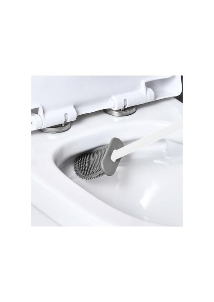 Silikon Tuvalet Fırçası Wc Temizleyici Tuvalet Fırçası Tutucu Düz Kafa ile Esnek Yumuşak Kıllar Fırça Banyo Aksesuar Gap Temizlik | Tuvalet Fırçası Tutucular (Yurt Dışından)
