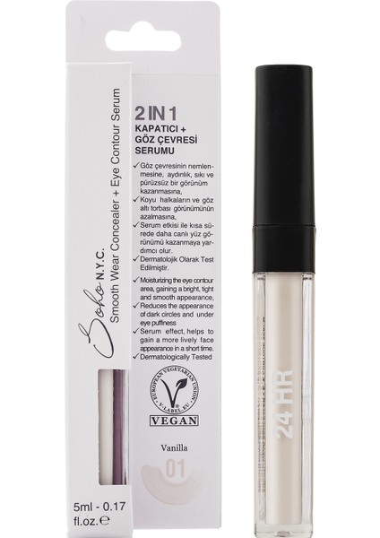 Göz Altı Morluk ve Torba Için Serum + Kapatıcı 5ml - Vanilla