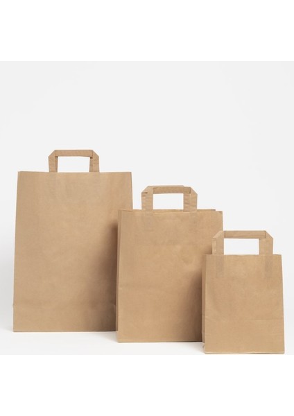 Düz Saplı Kağıt Çanta 26X14X29 cm 25'li Paket (Ekonomik Seri)