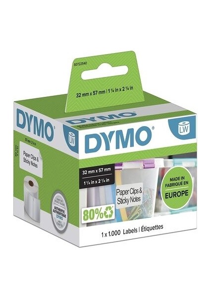 S0722540 Lw Çok Amaçlı Etiket 32X57MM LW550 Uyumlu