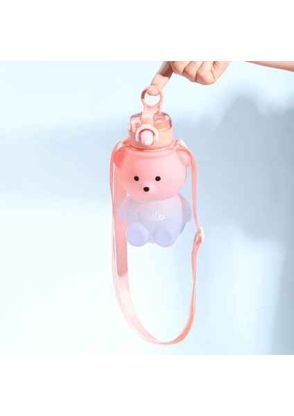 Ruicheng 800ML Ayı Su Bardağı Taşınabilir Saman Su Bardağı Öğrenci Su Bardağı Çocuk Su Bardağı Kız Plastik Su Bardağı (Yurt Dışından)