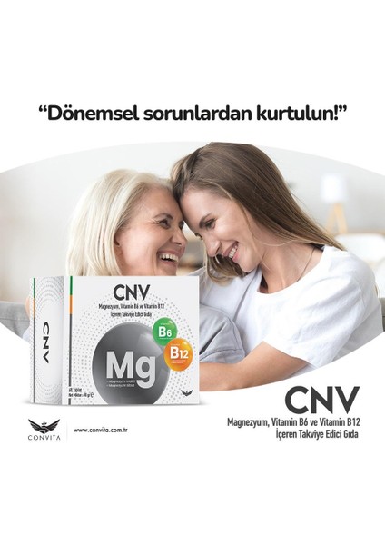 Magnezyum,vitamin B6 ve Vitamin B12 60 Tablet 3 Adet