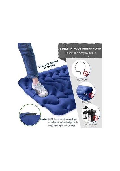 Ekstra Kamp Uyku Pedi Yastık ile Şişme Dahili Pompa Kompakt Ultralight Su Geçirmez Kamp Hava Mat | Kamp Mat (Yurt Dışından) modelleri