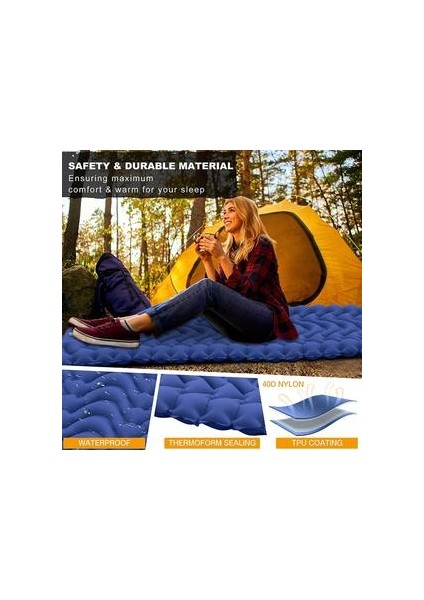 Ekstra Kamp Uyku Pedi Yastık ile Şişme Dahili Pompa Kompakt Ultralight Su Geçirmez Kamp Hava Mat | Kamp Mat (Yurt Dışından) fırsatları