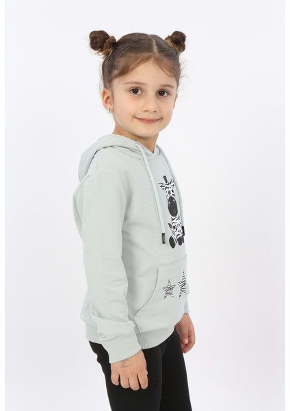 Toontoy Kız Çocuk Yıldızlı Zebra Baskılı Kapüşonlu Sweatshirt fiyatları