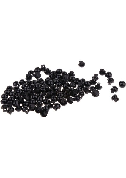 100 x Siyah Mantar Dikiş Düğmeleri Gözler Burun Hayvan Zanaat Katı Siyah 6mm