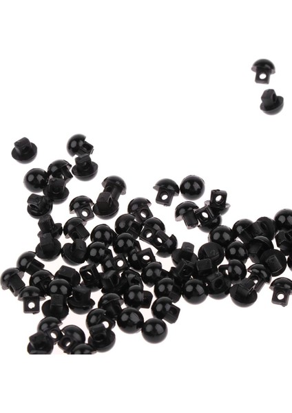 100 x Siyah Mantar Dikiş Düğmeleri Gözler Burun Hayvan Zanaat Katı Siyah 6mm indirimleri