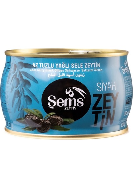 Ahsaf Şems Yağlı Siyah Sele Zeytin 300 Gr 261-290 Kalibre