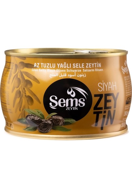 Ahsaf Şems Yağlı Siyah Sele Zeytin 300 Gr 201-230 Kalibre
