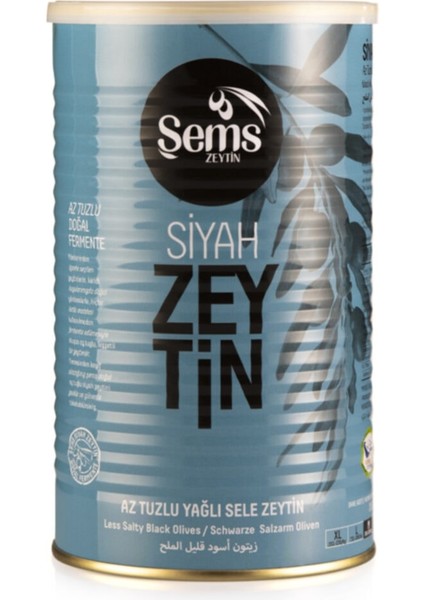 Şems Yağlı Siyah Sele Zeytin 900 Gr -261-290 Kalibre