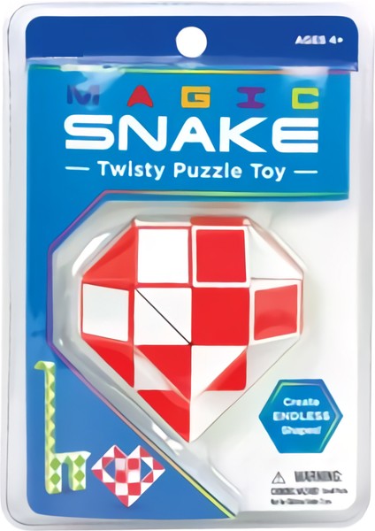 Magic Snake Fidget Şekilden Şekle Giren 24 Segment 3D Stres Küpü Stres Giderici Oyuncak Kırmızı