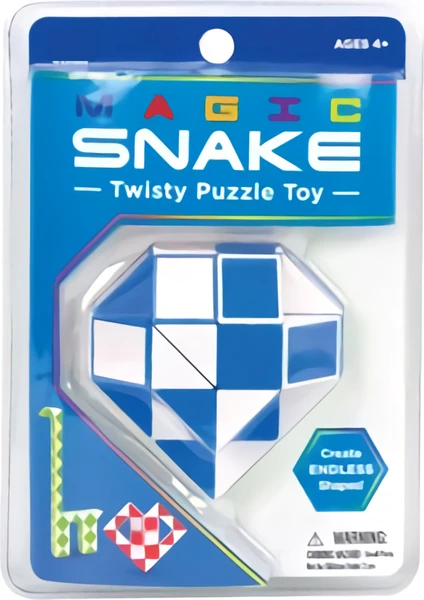 Magic Snake Fidget Şekilden Şekle Giren 24 Segment 3 D Stres Küpü Stres Giderici Oyuncak Mavi