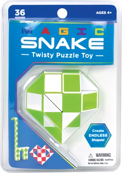 Magic Snake Fidget Şekilden Şekle Giren 24 Segment 3 D Stres Küpü Stres Giderici Oyuncak Yeşil