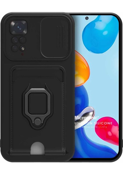 Xiaomi Redmi Note 11 Kılıf Multifunction Silicone Siyah