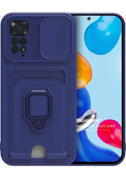 Xiaomi Redmi Note 11 Kılıf Multifunction Silicone Lacivert