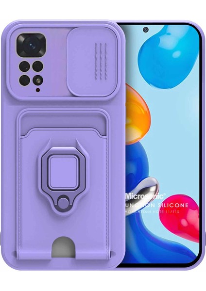 Xiaomi Redmi Note 11 Kılıf Multifunction Silicone Lila