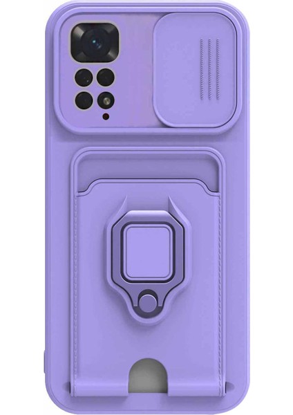 Xiaomi Redmi Note 11 Kılıf Multifunction Silicone Lila