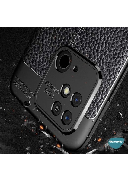 Xiaomi Redmi 10C Kılıf Deri Dokulu Silikon Siyah modelleri