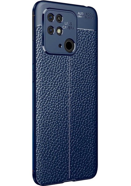 Xiaomi Redmi 10C Kılıf Deri Dokulu Silikon Lacivert fiyatları
