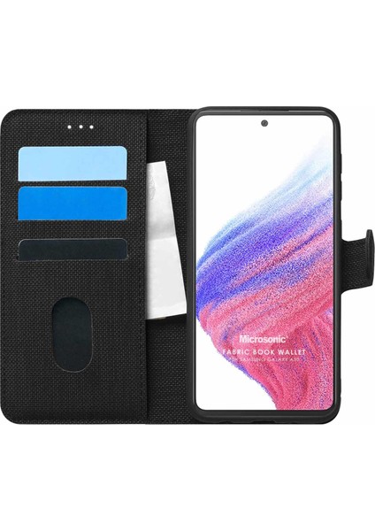 Samsung Galaxy A53 5g Kılıf Fabric Book Wallet Siyah