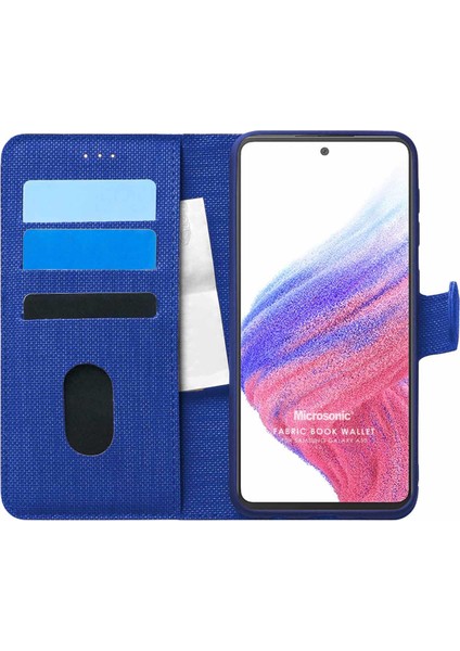 Samsung Galaxy A53 5g Kılıf Fabric Book Wallet Lacivert