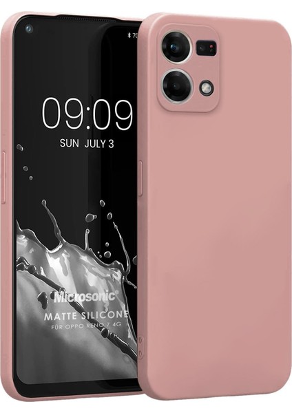 Matte Silicone Oppo Reno 7 4g Kılıf Rose Gold