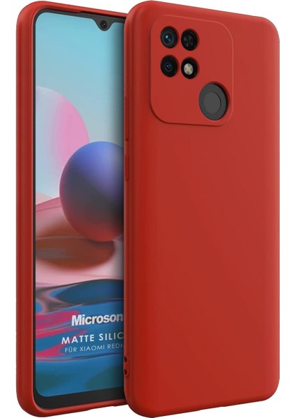 Matte Silicone Xiaomi Redmi 10C Kılıf Kırmızı