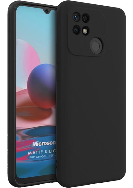 Matte Silicone Xiaomi Redmi 10C Kılıf Siyah