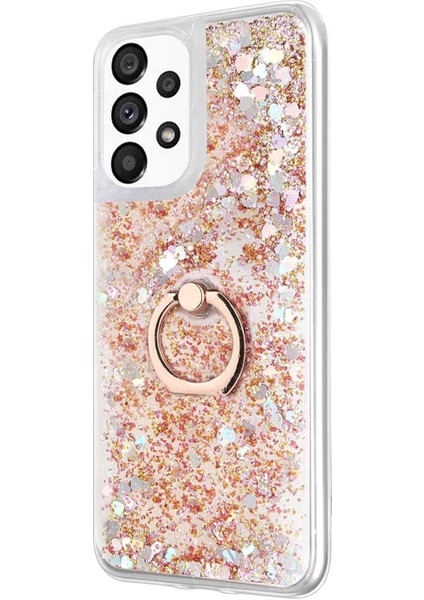 Samsung Galaxy A13 4g Kılıf Glitter Liquid Holder Gold