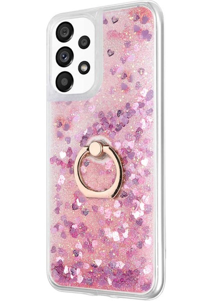 Samsung Galaxy A73 5g Kılıf Glitter Liquid Holder Pembe