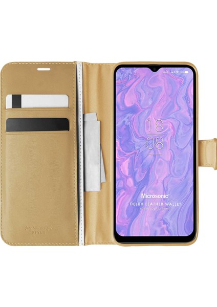 Reeder S19 Max Kılıf Delux Leather Wallet Gold