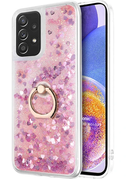 Samsung Galaxy A23 Kılıf Glitter Liquid Holder Pembe