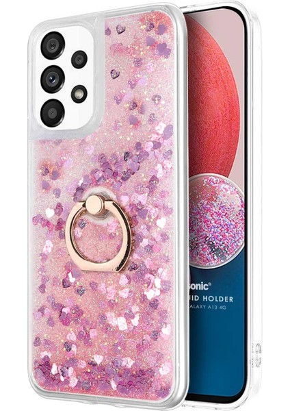 Samsung Galaxy A13 4g Kılıf Glitter Liquid Holder Pembe