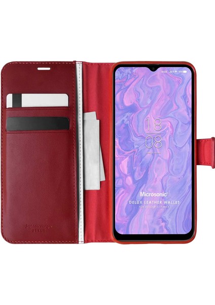 Reeder S19 Max Kılıf Delux Leather Wallet Kırmızı