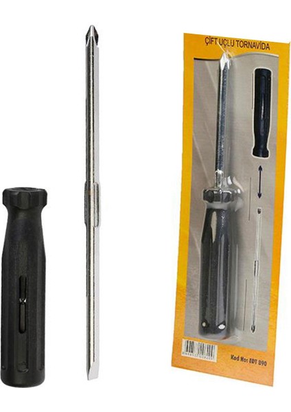 Çift Uçlu Tornavida Yıldız+Düz Değişken Uçlu 15 cm