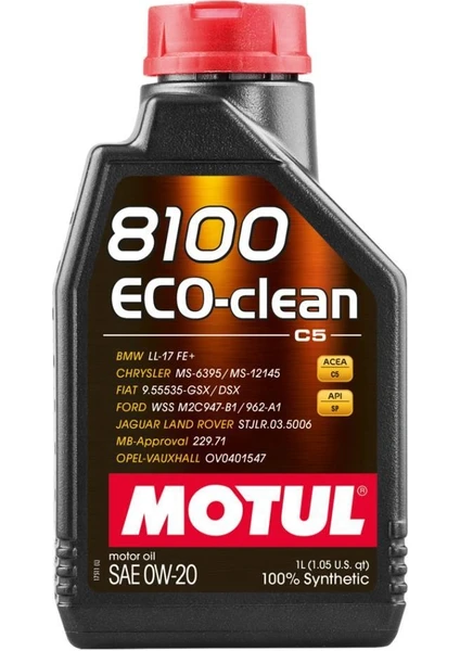 8100 Eco-Clean 0W-20 1 Litre ( Üretim Yılı: 2021 )