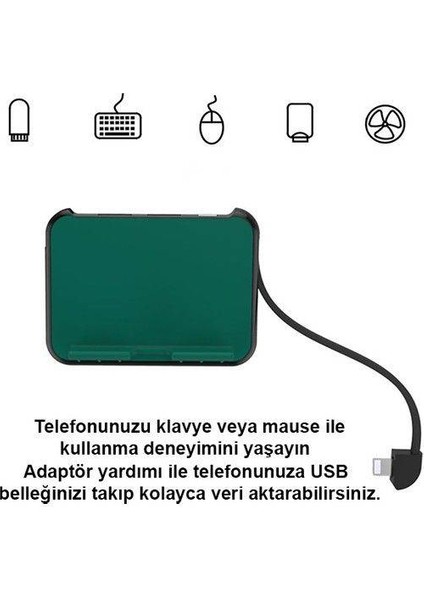 Apple Ipad ve Iphone Iç in Klavye Mouse Bağlantı Adaptörü Şarj ve Veri Aktarım Adaptörü Hub