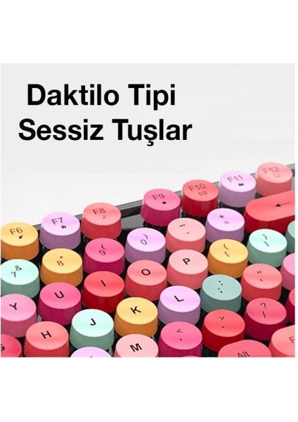 Daktilo Tuşlu 2.4g Q Klavye Kablosuz Bluetooth Klavye Mouse Seti