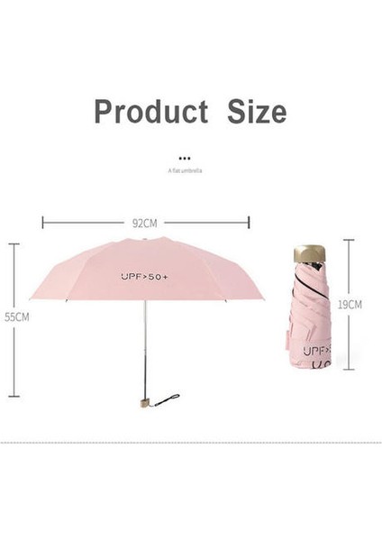 Güneş Şemsiyesi Çok Küçük Mini Şemsiye Vinil Şemsiye Cep Güneş Koruma ve Ultraviyole Koruma Parasol (Mavi) (Yurt Dışından)